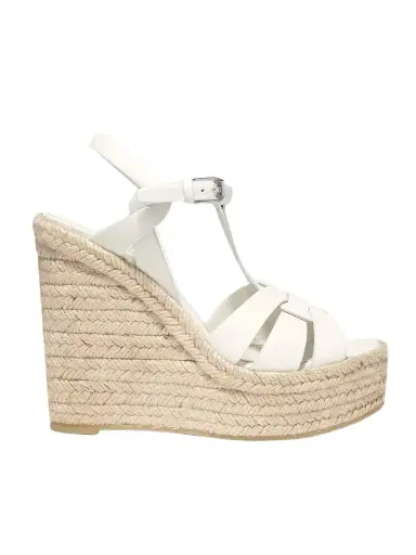Saint Laurent Tribute Woven Leather Espadrille Wedge Sandals | Thumbnail 1