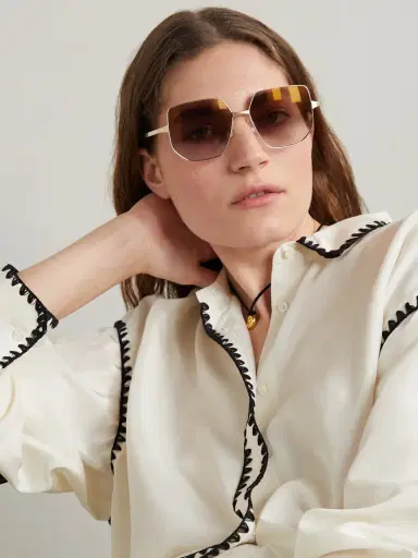 Cartier Eyewear Santos De Cartier Hexagon-frame Gold-tone Sunglasses | Thumbnail 2 Cartier Eyewear Santos De Cartier Hexagon-frame Gold-tone Sunglasses | Thumbnail 2