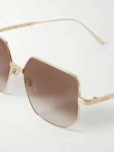Cartier Eyewear Santos De Cartier Hexagon-frame Gold-tone Sunglasses | Thumbnail 4 Cartier Eyewear Santos De Cartier Hexagon-frame Gold-tone Sunglasses | Thumbnail 4
