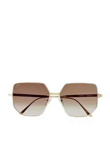 Cartier Eyewear Santos De Cartier Hexagon-frame Gold-tone Sunglasses | Thumbnail 1 Cartier Eyewear Santos De Cartier Hexagon-frame Gold-tone Sunglasses | Thumbnail 1