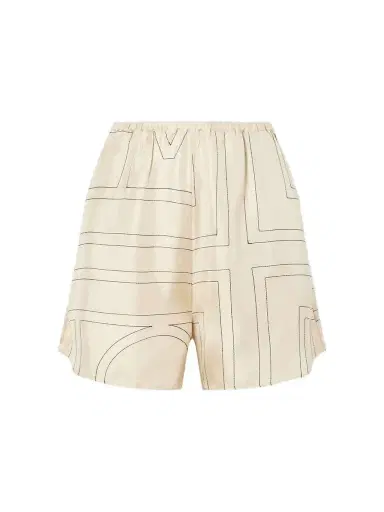 TOTEME Embroidered Silk-twill Shorts | Thumbnail 1 TOTEME Embroidered Silk-twill Shorts | Thumbnail 1