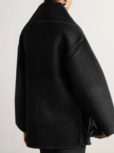 TOTEME Draped Fringed Wool-blend Jacket | Thumbnail 4