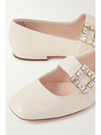 Roger Vivier Très Vivier Crystal-embellished Glossed-leather Ballet Flats | Thumbnail 4