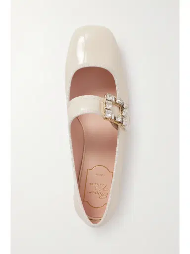 Roger Vivier Très Vivier Crystal-embellished Glossed-leather Ballet Flats | Thumbnail 5