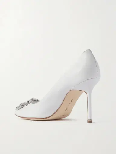 Manolo Blahnik Hangisi 90 Crystal-embellished Leather Pumps | Thumbnail 3