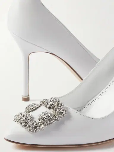 Manolo Blahnik Hangisi 90 Crystal-embellished Leather Pumps | Thumbnail 4