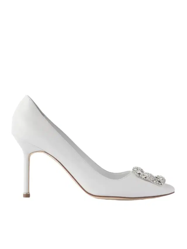 Hangisi 90 Crystal-embellished Leather Pumps