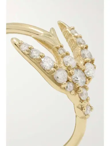 Jacquie Aiche Swallow 14-karat Gold Diamond Ring | Thumbnail 4