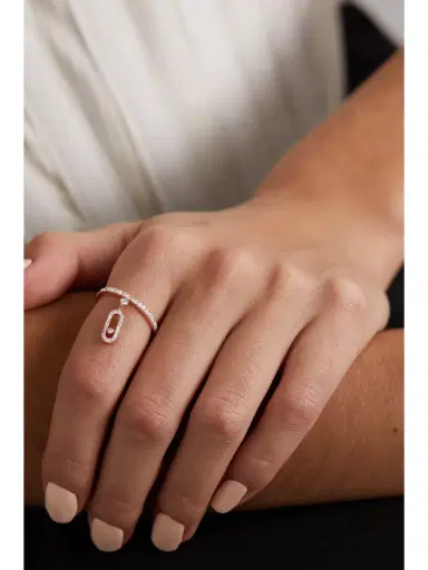 Messika Move Uno Tassel 18-karat Rose Gold Diamond Ring | Thumbnail 2 Messika Move Uno Tassel 18-karat Rose Gold Diamond Ring | Thumbnail 2