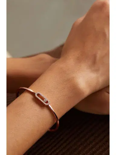 Messika Move Uno 18-karat Rose Gold Diamond Bangle | Thumbnail 5 Messika Move Uno 18-karat Rose Gold Diamond Bangle | Thumbnail 5