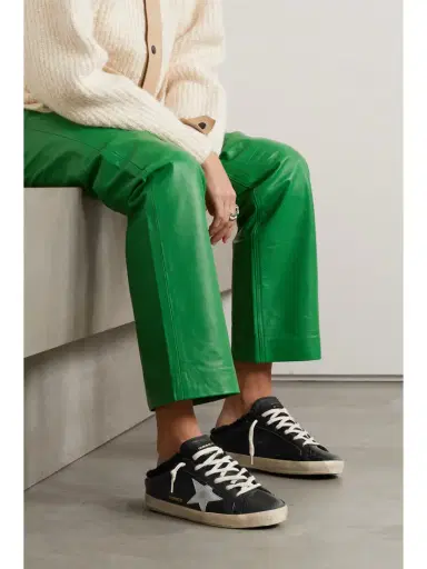 Golden Goose Super-star Sabot Distressed Shearling-lined Leather Slip-on Sneakers | Thumbnail 2 Golden Goose Super-star Sabot Distressed Shearling-lined Leather Slip-on Sneakers | Thumbnail 2
