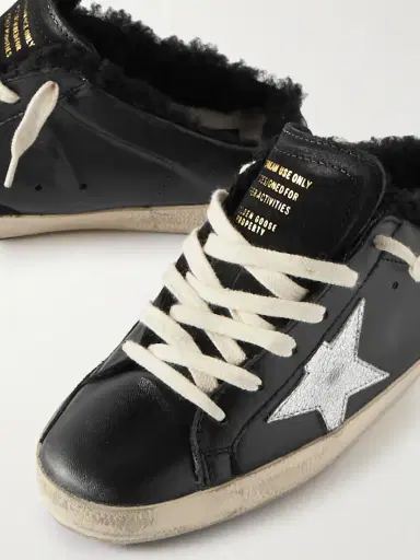 Golden Goose Super-star Sabot Distressed Shearling-lined Leather Slip-on Sneakers | Thumbnail 4 Golden Goose Super-star Sabot Distressed Shearling-lined Leather Slip-on Sneakers | Thumbnail 4