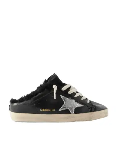 Golden Goose Super-star Sabot Distressed Shearling-lined Leather Slip-on Sneakers | Thumbnail 1 Golden Goose Super-star Sabot Distressed Shearling-lined Leather Slip-on Sneakers | Thumbnail 1