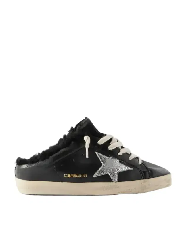 Golden Goose Super-star Sabot Distressed Shearling-lined Leather Slip-on Sneakers