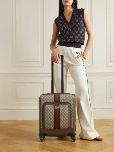 Gucci Savoy Leather-trimmed Printed Coated-canvas Suitcase | Thumbnail 2