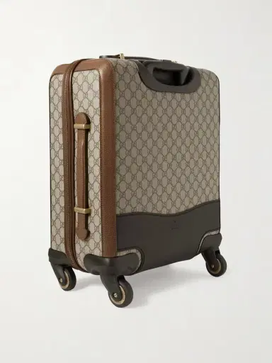Gucci Savoy Leather-trimmed Printed Coated-canvas Suitcase | Thumbnail 3