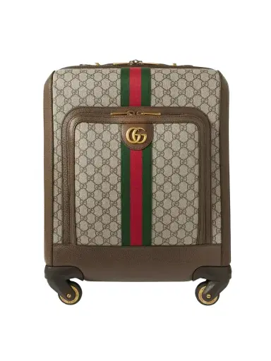 Gucci Savoy Leather-trimmed Printed Coated-canvas Suitcase | Thumbnail 1