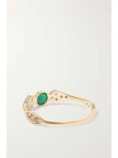 Pascale Monvoisin Adele N°1 9-karat Gold And Sterling Silver, Emerald And Diamond Ring | Thumbnail 3 Pascale Monvoisin Adele N°1 9-karat Gold And Sterling Silver, Emerald And Diamond Ring | Thumbnail 3