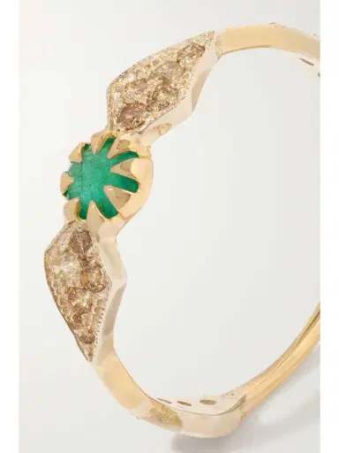 Pascale Monvoisin Adele N°1 9-karat Gold And Sterling Silver, Emerald And Diamond Ring | Thumbnail 4 Pascale Monvoisin Adele N°1 9-karat Gold And Sterling Silver, Emerald And Diamond Ring | Thumbnail 4