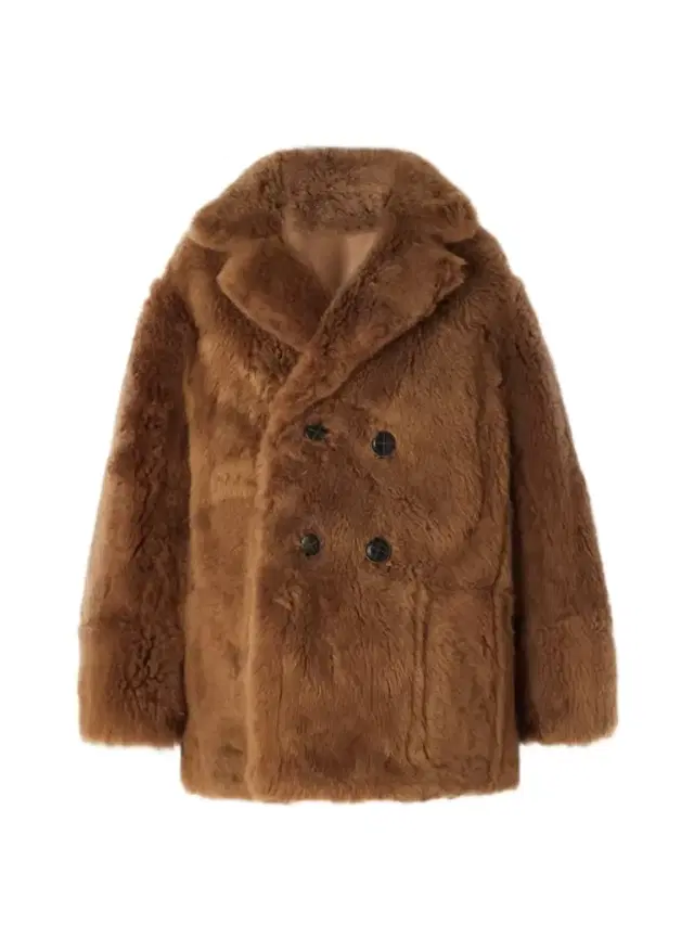 Double-breasted Reversible Shearling And Leather Coat