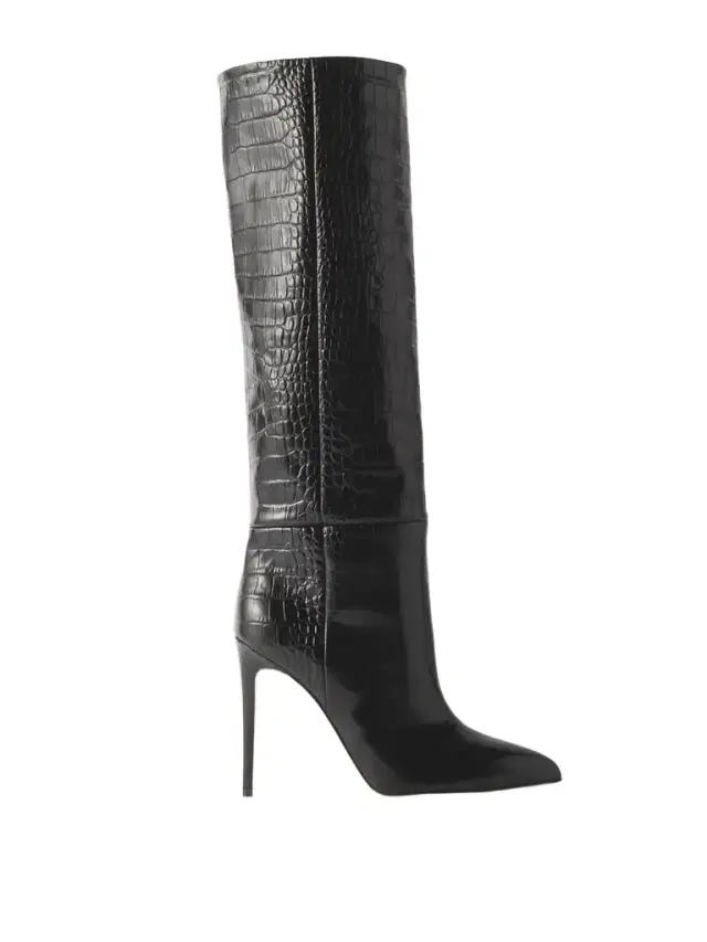 Stiletto 105 Croc-effect Leather Knee Boots