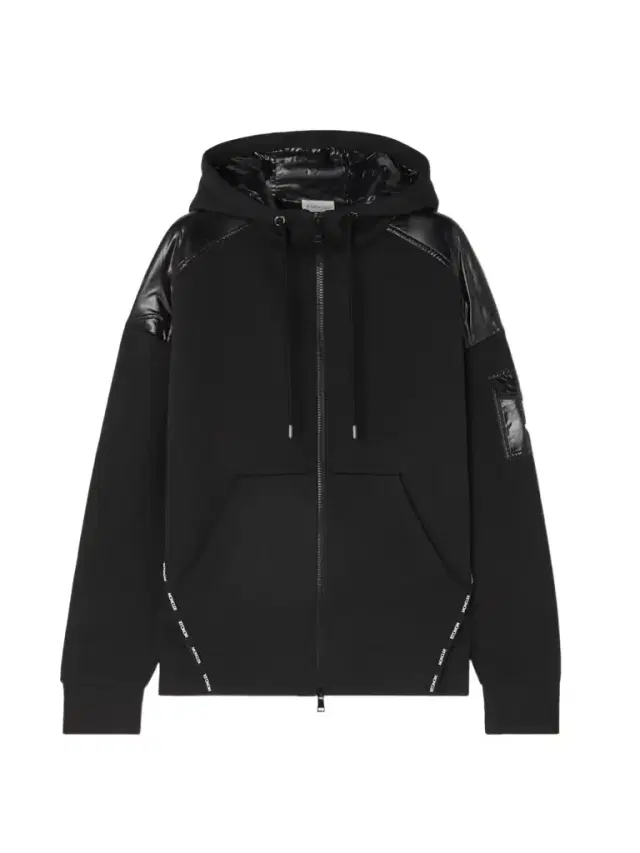 Moncler Glossed-shell Trimmed Cotton-jersey Hoodie