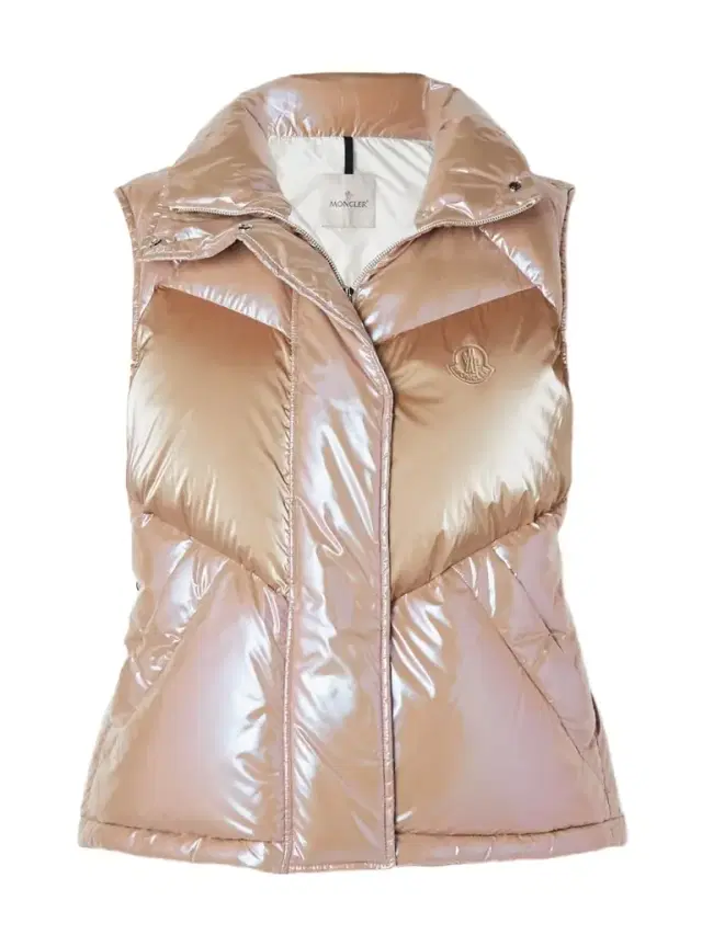 Moncler Faucille Quilted Metallic Shell Down Vest