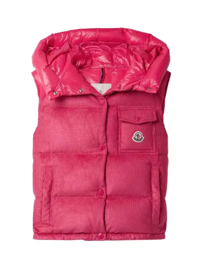 Moncler Eau Shell-trimmed Quilted Down Cotton-blend Corduroy Vest