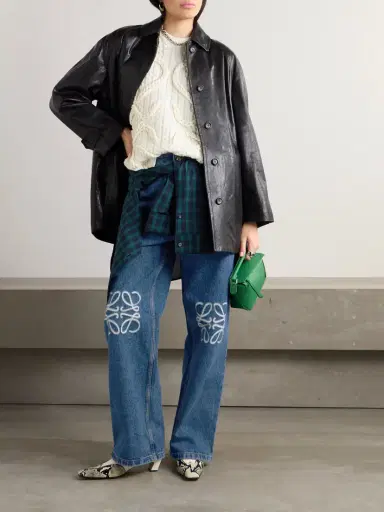 Loewe Anagram Appliquéd High-rise Wide-leg Jeans | Thumbnail 2