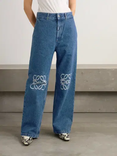 Loewe Anagram Appliquéd High-rise Wide-leg Jeans | Thumbnail 3