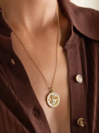 Anita Ko Zodiac Large 18-karat Gold Diamond Necklace | Thumbnail 2