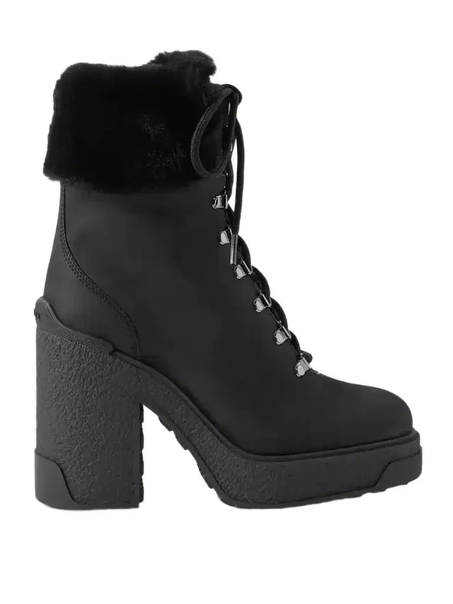 Claudia Faux Fur-trimmed Nubuck Ankle Boot