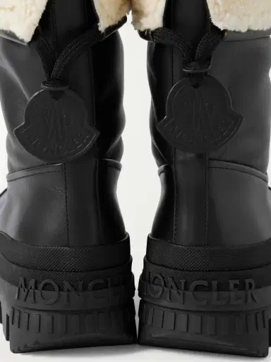 Moncler Moscova Faux Fur-trimmed Leather Ankle Boots | Thumbnail 4