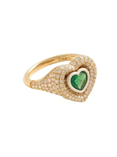 Kamyen 18-karat Gold, Enamel, Diamond And Emerald Ring | Thumbnail 1