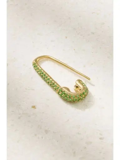 Anita Ko Safety Pin 18-karat Gold Tsavorite Single Earring | Thumbnail 3 Anita Ko Safety Pin 18-karat Gold Tsavorite Single Earring | Thumbnail 3