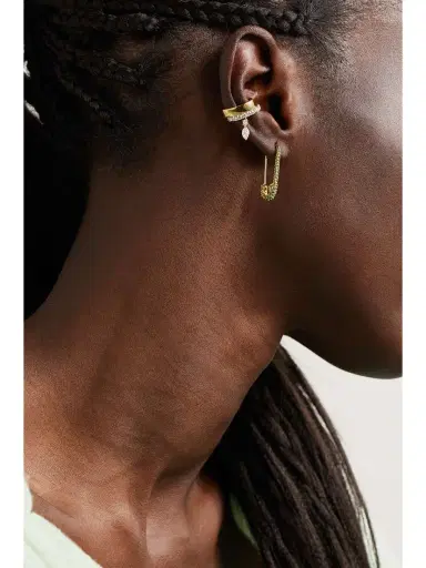Anita Ko Safety Pin 18-karat Gold Tsavorite Single Earring | Thumbnail 4 Anita Ko Safety Pin 18-karat Gold Tsavorite Single Earring | Thumbnail 4