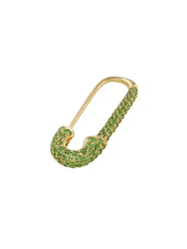 Anita Ko Safety Pin 18-karat Gold Tsavorite Single Earring | Thumbnail 1 Anita Ko Safety Pin 18-karat Gold Tsavorite Single Earring | Thumbnail 1