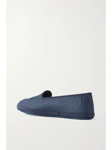 Loro Piana Venice Embroidered Herringbone Cashmere Slippers | Thumbnail 3