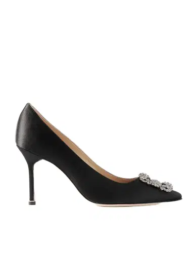 Manolo Blahnik Hangisi 90 Crystal-embellished Satin Pumps | Thumbnail 1