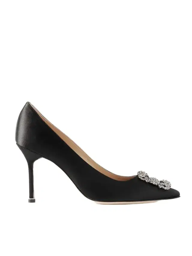 Manolo Blahnik Hangisi 90 Crystal-embellished Satin Pumps