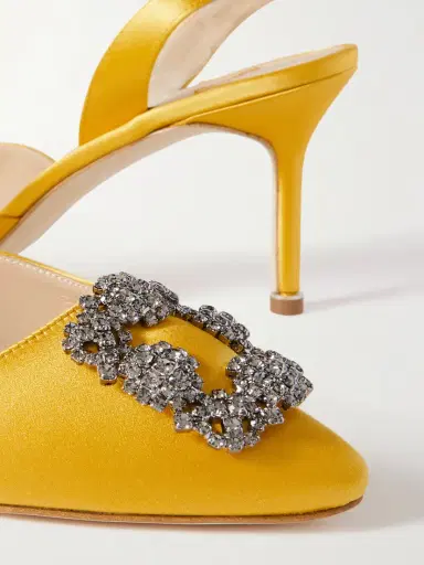 Manolo Blahnik Hangisli 70 Embellished Satin Slingback Pumps | Thumbnail 5 Manolo Blahnik Hangisli 70 Embellished Satin Slingback Pumps | Thumbnail 5