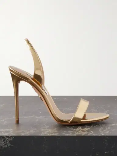 Aquazzura So Nude 105 Mirrored-leather Slingback Sandals | Thumbnail 1