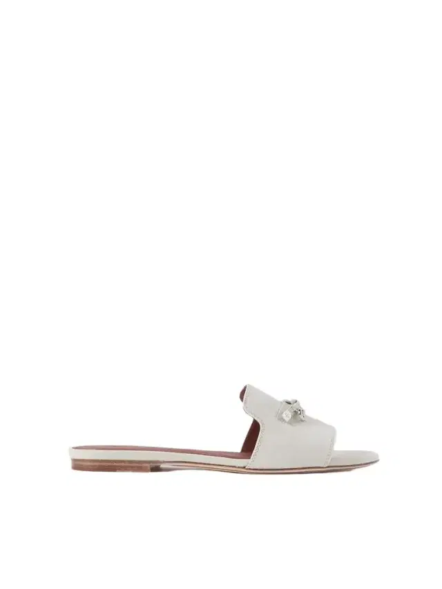 Loro Piana Summer Charms Suede Slides