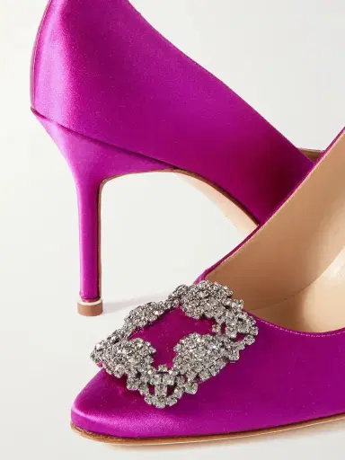 Manolo Blahnik Hangisi 90 Crystal-embellished Satin Pumps | Thumbnail 4 Manolo Blahnik Hangisi 90 Crystal-embellished Satin Pumps | Thumbnail 4