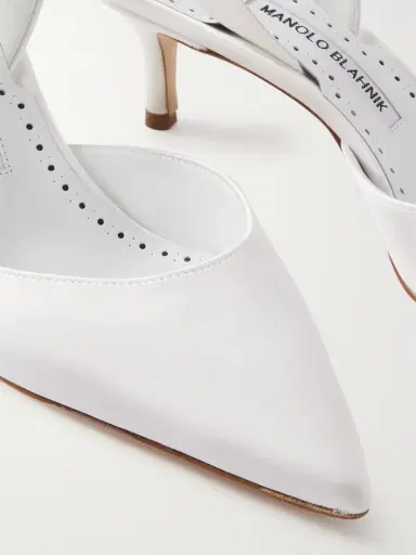 Manolo Blahnik Carolyne Bridal 50 Satin Slingback Pumps | Thumbnail 4 Manolo Blahnik Carolyne Bridal 50 Satin Slingback Pumps | Thumbnail 4