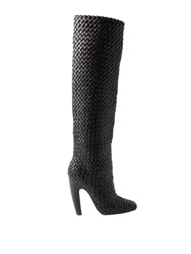 Bottega Veneta Mini Lido Intrecciato Leather Knee Boots | Thumbnail 1