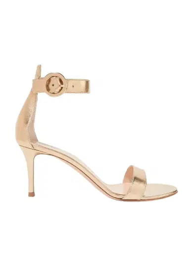 Gianvito Rossi Portofino 70 Metallic Leather Sandals | Thumbnail 1 Gianvito Rossi Portofino 70 Metallic Leather Sandals | Thumbnail 1