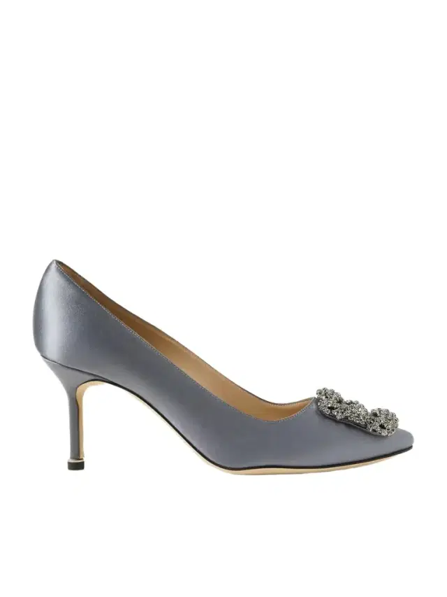 Manolo Blahnik Hangisi 70 Crystal-embellished Satin Pumps