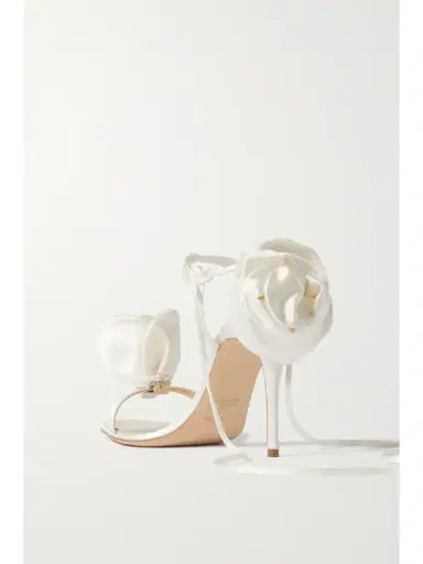 Magda Butrym Appliquéd Satin Sandals | Thumbnail 3 Magda Butrym Appliquéd Satin Sandals | Thumbnail 3
