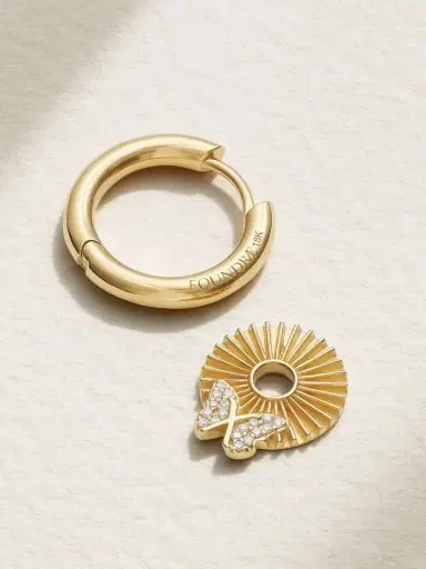 Foundrae Reverie 18-karat Gold Diamond Single Hoop Earring | Thumbnail 3 Foundrae Reverie 18-karat Gold Diamond Single Hoop Earring | Thumbnail 3